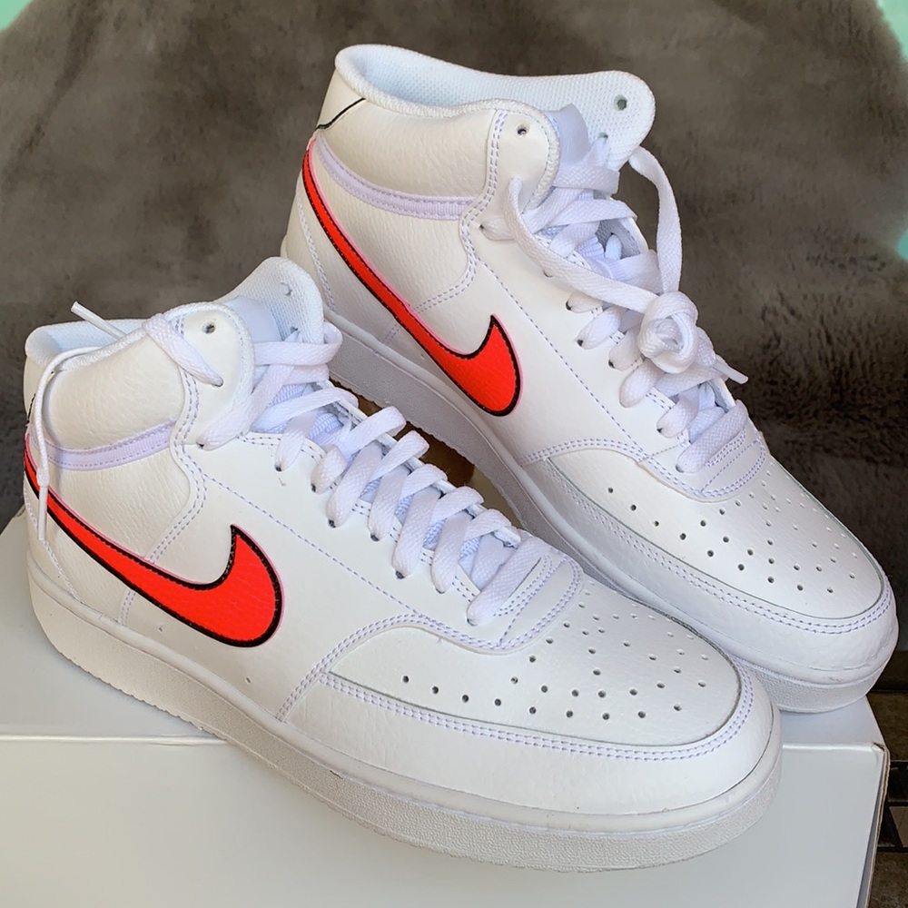 Nike Court Vision Lo Shoes White Pink Leather WMNS